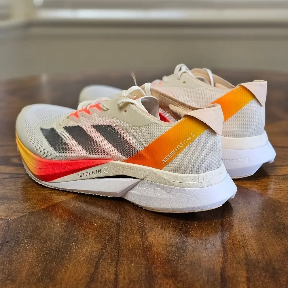 Adidas Boston 12 Women's Running Shoes Size 8.5 Beige Orange Lightstrike Pro New